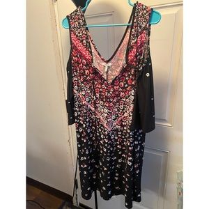 Floral open shoulder dress